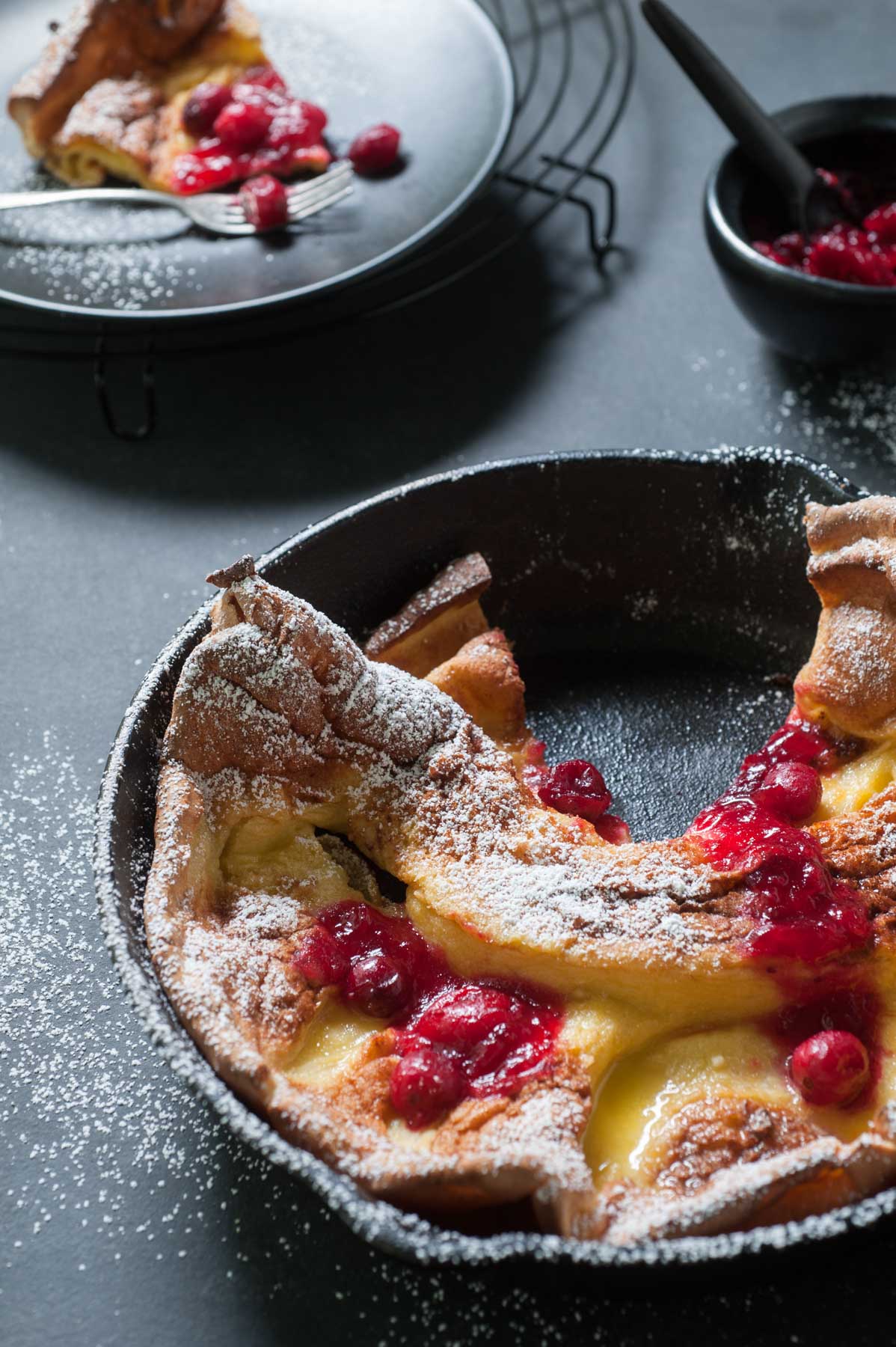 Dutch baby pancake vanille et sa compotée d'airelles