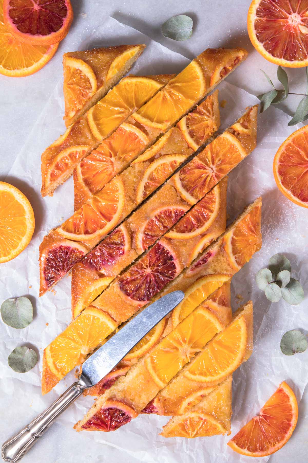 Gâteau renversé aux oranges sanguines
