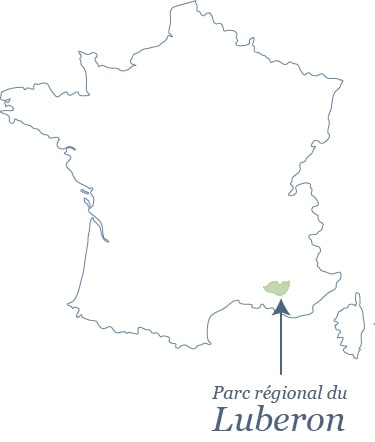 Carte de France avec le parc régional du Luberon