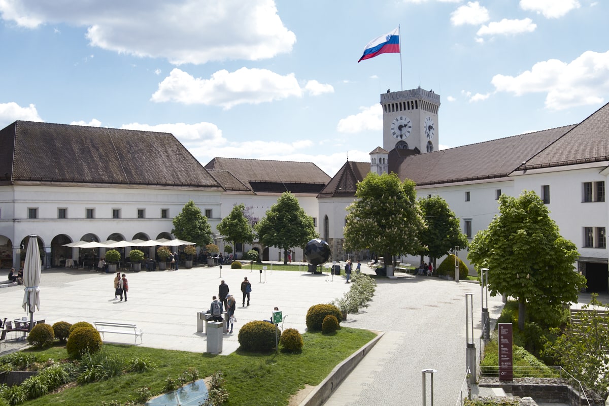 La cour intérieure du château de Ljubljana.