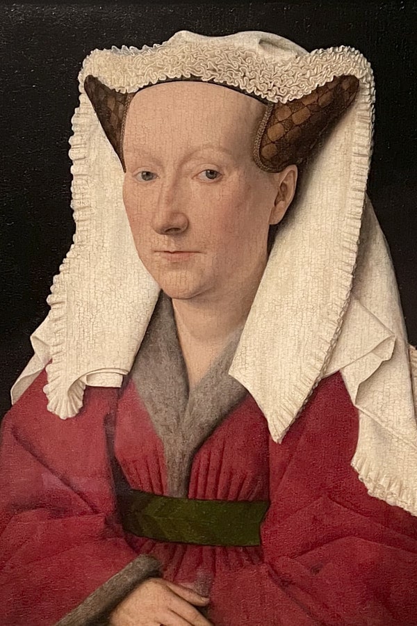 Portrait d’une femme en coiffe blanche au Groeningemuseum de Bruges