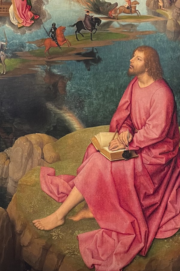 Détail de la châsse de Sainte Ursuline peinte par Hans Memling à Bruges.