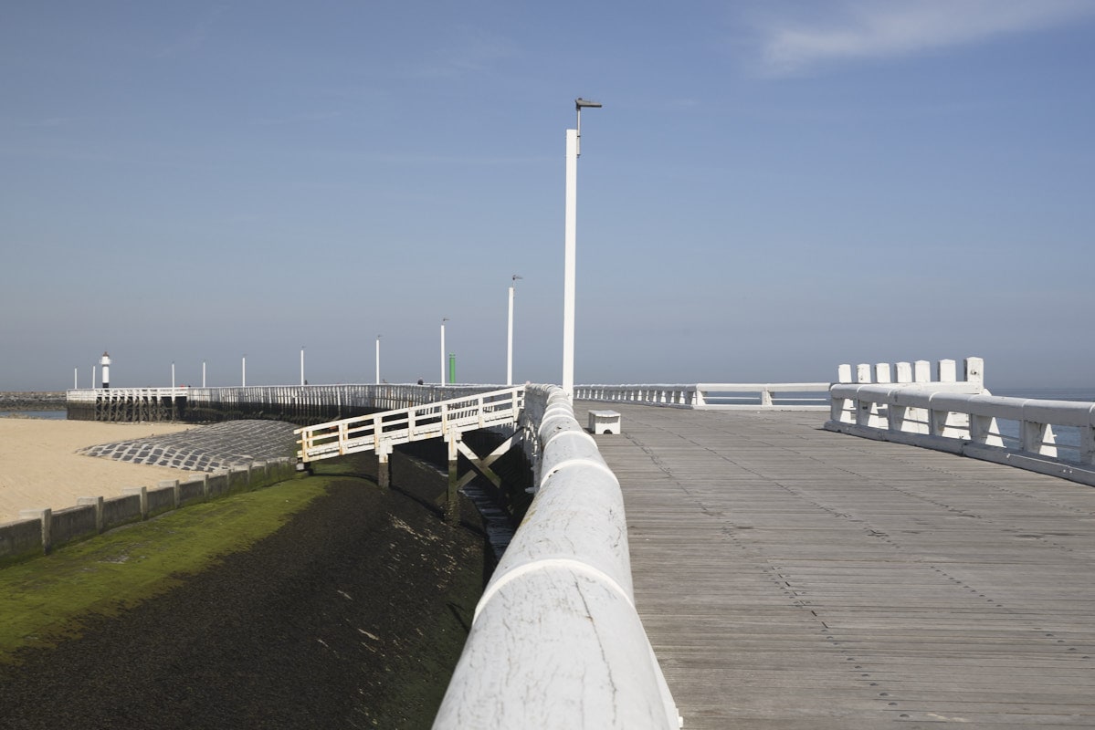 Estacade d’Ostende avançant dans la mer du Nord
