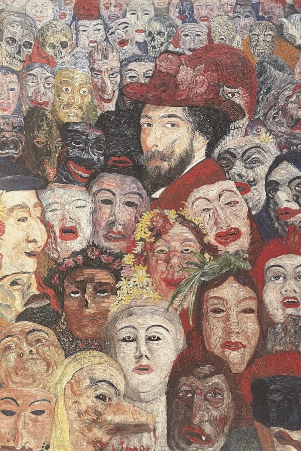 Masques colorés dans la maison de James Ensor à Ostende